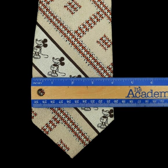 Classic Mickey Mouse Cervantes Tie Vintage Walt Disney Productions Qiana Nylon - Picture 12 of 12